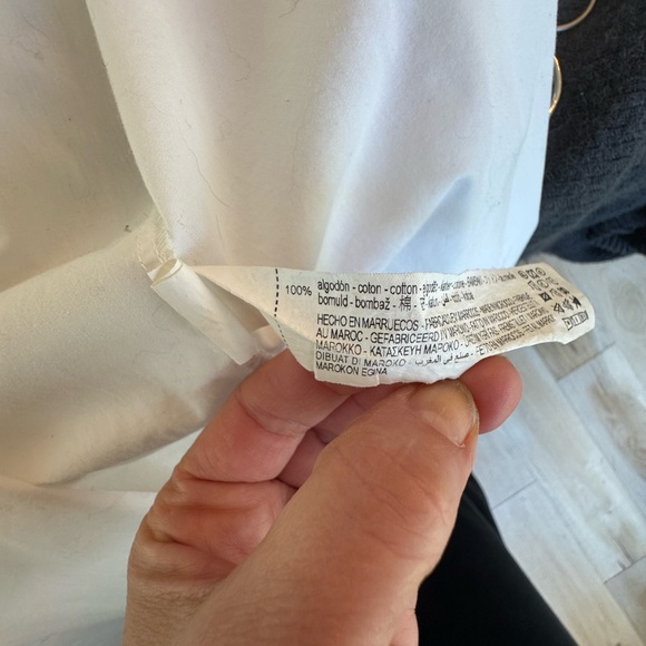 Zara White Button Down Oversized Shirt with French Cuffs - Picture 12 of 12